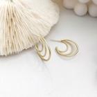 Alloy Layered Hoop Earrings Gold - One Size
