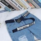 Two-tone Lettering Canvas Belt