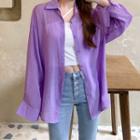 See-through Long-sleeve Shirt - 6 Colors