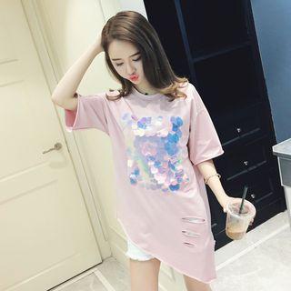 Sequined T-shirt Dress