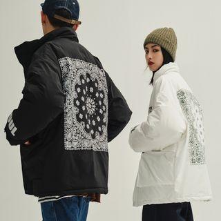Print Padded Buttoned Jacket