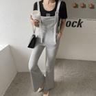 Buckled-strap Bootcut Sweat Jumpsuit