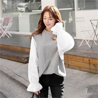Crew-neck Balloon-sleeve Pullover