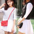 Color-block Ruffle-hem Top