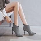Rhinestone Pointed Stiletto Heel Ankle Boots