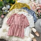 Frill-hem Short-sleeve Blouse