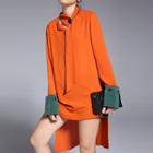 Tie-neck Dip-back Shirt