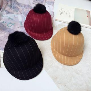 Bobble Striped Riding Cap