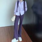 Shirt / Shawl / Straight Leg Pants / Set