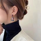 Retro Drop Earring 1 Pair - Blue & Brown - One Size