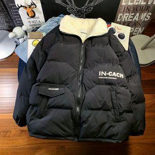 Lettering Fleece-lined Jacket