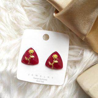 Rose Triangle Acrylic Earring