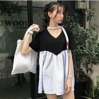 Color Block Short-sleeve Tunic