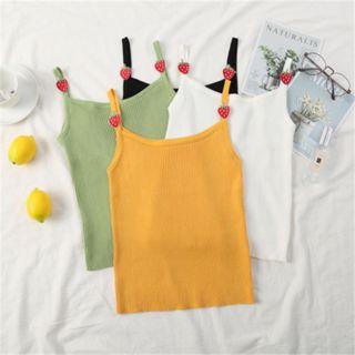 Strawberry Ribbed Camisole Top