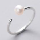 925 Sterling Silver Faux Pearl Ring S925 Silver - As Shown In Figure - One Size