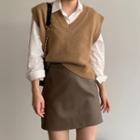 Knit Vest / Shirt / A-line Skirt