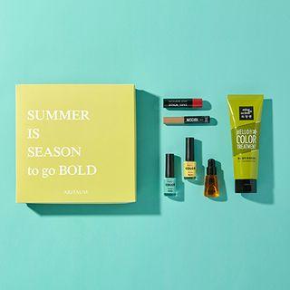 Aritaum - Aritaum Fashion X Style Lookbook Box (modern & Chic Edition): Miseenscne Hello Color Treatment (ash Khaki) 180ml + Perfect Serum (original) 15ml + Aritaum Modi Color Nails #11 Tartar Yellow + #41 Mint Island + Wonder Stay Stick Tint (#6 Evening 
