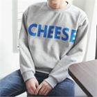 Cheese Printing Brushed-fleece Lined Sweatshirt