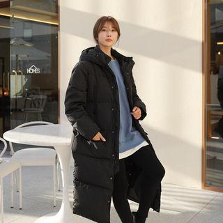 Hooded Long Duck-down Padded Coat