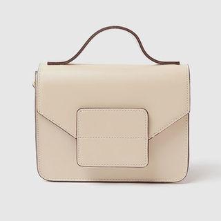 Envelop Flap Faux-leather Satchel