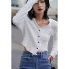 Long-sleeve Button-up Asymmetrical Top