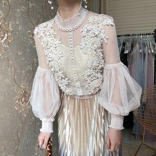 Lace Lantern-sleeve Top
