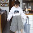 Check A-line Skirt Black & White - One Size