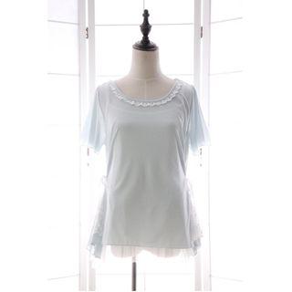 Set: Lace Trim Chiffon Short-sleeve Top + Camisole