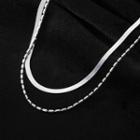 925 Sterling Silver Layered Necklace S925 Sterling Silver - 1 Piece - Silver - One Size