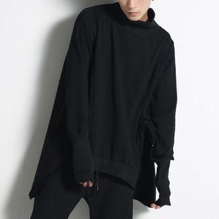 Dolman-sleeve High-neck Sweatshirt