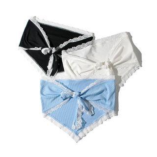 Lace Trim Ribbed Tube Top