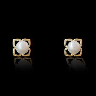 Flower Faux Pearl Alloy Earring 1 Pair - 1847 - White - One Size