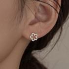 Hollow Flower Stud Earring 1 Pair - Sliver - One Size