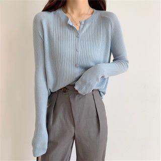 Button-down Knit Cropped Cardigan