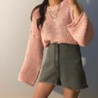 Long Sleeve Open Knit Top