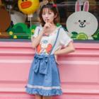 Bow Accent Suspender Skirt