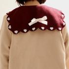 Heart-embroidered Collar Jacket With Brooch