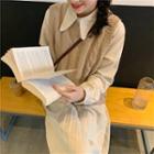 Sweater Vest / Long-sleeve Ribbed Dress