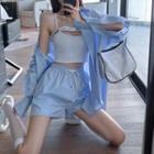 Lettering Camisole Top / Plain Shirt / Shorts