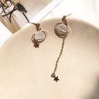 Non-matching Planet Drop Earring 1 Pair - Am0557 - As Shown In Figure - One Size