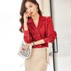 Long-sleeve Shirt / Midi Pencil Skirt