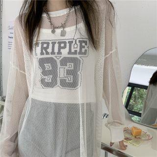 Plain Long Cover-up Top / Lettering Camisole Top