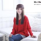 Cable-knit Sweater Red - One Size