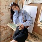 Set: Plain Shirt + Metal-accent Skort