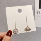 Non-matching Faux Pearl Rhinestone Dangle Earring 1 Pair - E1596 - Gold - One Size