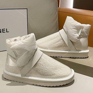 Pvc Faux Shearling Short Boots