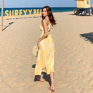 Tie-back Patterned Midi Sun Dress