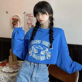 Cropped Printed Sweatshirt