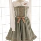 Lace-up Sleeveless A-line Dress
