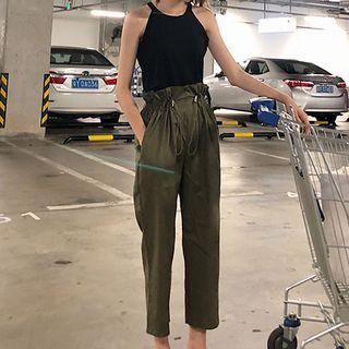 Plain Camisole Top / High Waist Cropped Pants
